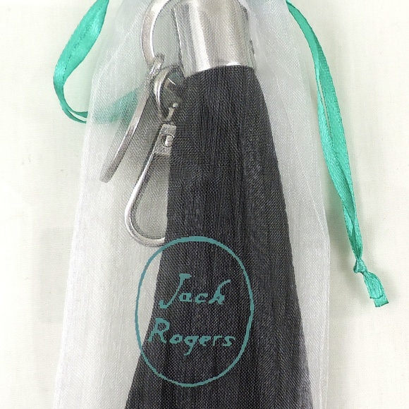 Jack Rogers Tassel Key Fob Key Chain Bag Purse Tassel Charm Black - Picture 5 of 5